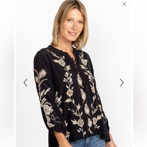 Johnny Was Calipso Button Neck Field Blouse - Medium